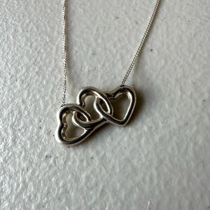 Tiffany & Co Triple Heart Necklace 925 Sterling Silver Elsa Peretti Rare